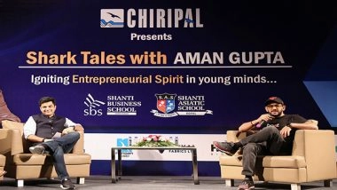 Business News | Chiripal Group Hosts Aman Gupta in a Unique Motivational Session Shark Tales