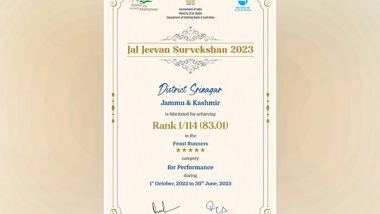 India News | J-k: Srinagar Tops in Jal Jeevan Survekshan 2023 Rankings