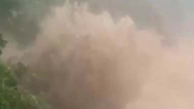 India News | Himachal: Giri River in Spate, Floods Nearby Residential Areas After Cloudburst in Sirmaur