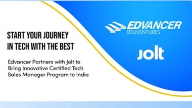 Business News | Edvancer Partners with Jolt to Bring Innovative Certified Tech Sales Manager Program to India