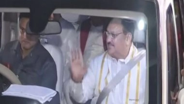 India News | JP Nadda Arrives at Kolkata Airport for a Two-day Bengal Visit