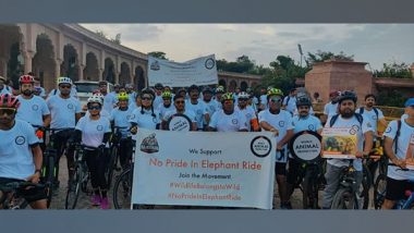 Business News | Stop Elephant Rides in Amer Fort, Urges World Animal Protection and Rajasthan Road Riders to Rajasthan Chief Minister on Occasion of World Elephant Day