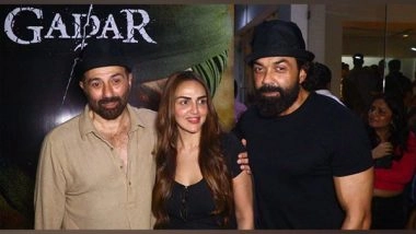Entertainment News | Sibling Goals: Bobby, Esha Join Sunny to Attend Screening of &lsquo;Gadar 2&rsquo;