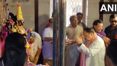 India News | JP Nadda Offers Prayer at Dakshineswar Kali Temple in Kolkata 