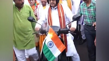 India News | Tripura CM Manik Saha Participates in Bike Rally Ahead of 77th Independence Day