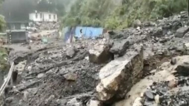 India News | Uttarakhand: Badrinath Highway Blocked Due to Falling Debris; Vehicles Buried
