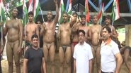 Sports News | Delhi: Wrestlers of Hanuman Akhada Take Part in 'Har Ghar Tiranga' Campaign