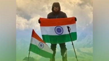 World News | Punjab Officer Gurjot Singh Kaler Hoists Indian Flag on Loftiest Peak of Russia