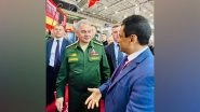 World News | Russia: Sergei Shoigu, Denis Manturov Interact with BrahMos Aerospace Officials at Army 2023 Defence Exhibition