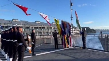 World News | Indian Navy Hoists Tricolour at Warships in Sydney
