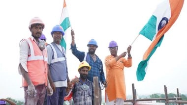 India News | UP: I-Day Celebrated in Ayodhya's Ram Janmabhoomi Complex, Labourers Hoist Tricolour