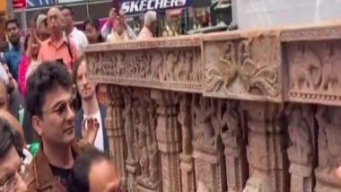 World News | US: On India's 77th Independence Day, Vikas Khanna Unveils Art Replica of Konark Sun Temple at Times Square