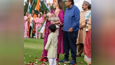 Entertainment News | In Pics: Mukesh Ambani, Nita Ambani Celebrate Independence Day with Grandkids