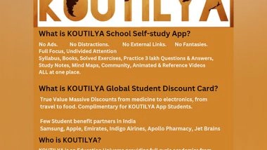 Business News | Revolutionizing Learning at KOUTILYA's Ad-Free Platform and Global Student Discount Card Empowering Students Worldwide