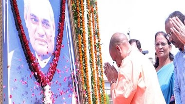 India News | UP CM Yogi Aditynath Pays Homage to Former PM Atal Bihari Vajpayee on His Death Anniversary