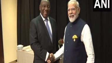 World News | BRICS Summit, Day-2: PM Modi Holds Bilateral Meeting with South Africa's President Cyril Ramaphosa