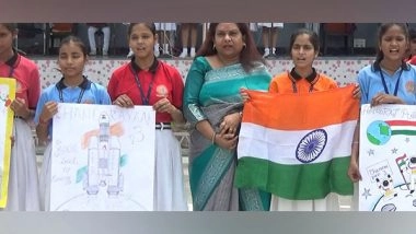 India News | Bihar: School Students Organise Program in Gaya, Make Posters for Successful Moon Landing of Chandrayaan-3