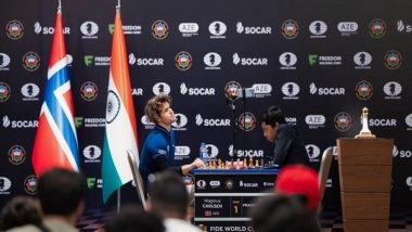 Sports News | FIDE Chess World Cup: Second Game of Praggnanandhaa-Carlsen Final Ends in Draw, Winner to Be Decided on Thursday