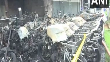 India News | Over 400 Bikes Gutted in Fire in Bike Showroom in Andhra's Vijayawada