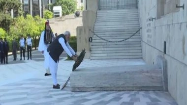 World News | PM Modi Lays Wreath at Tomb of Unknown Soldier in Athens, Receives Guard of Honour