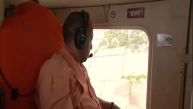India News | Uttar Pradesh: CM Yogi Adityanath Conducts Aerial Survey of Flood-affected Areas in Farrukhabad