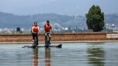 World News | “Water Bike” Craze Drives Tourists to Ancient City of Bhaktapur in Nepal