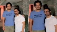 Aamir Khan and Junaid Khan Look Cool in Casuals As the Father&ndash;Son Duo Pose Together for the Paparazzi (Watch Video)