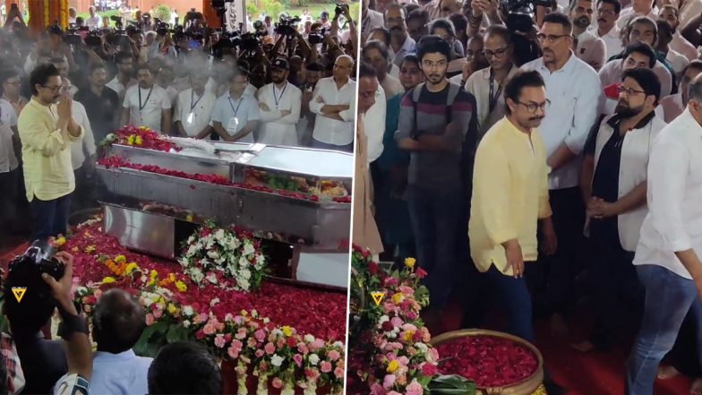 Nitin Chandrakant Desai Funeral Update: Aamir Khan Attends Last Rites of His Lagaan Art Director (Watch Video)