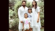 Allu Arjun Twins in White With His Family and Wishes Fans &lsquo;Happy Independence Day&rsquo; (View Pic)