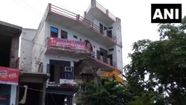 Nuh Anti-Encroachment Drive: Sahara Family Restaurant Building From Where Hooligans Pelted Stones During Violence Demolished (Watch Video)