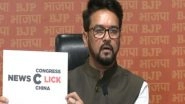 'Congress Ka Haath NewsClick Ke Saath': Anurag Thakur Seeks Apology from Rahul Gandhi Over NYT Report on Chinese Funding (Watch Video)