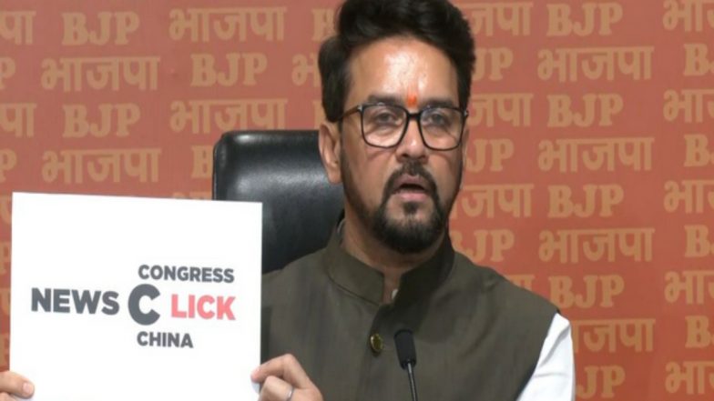 NewsClick Chinese Funding Report: Anurag Thakur Targets Rahul Gandhi Over NYT News Report, Says 'Congress, China Part of an Umbilical Cord' (Watch Video)
