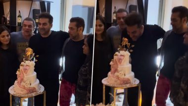 Salman Khan, Sohail Khan and Others Sing Birthday Song As Arbaaz Khan Cuts the Cake (Watch Video)