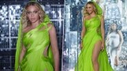 Beyonc&eacute; Serves Glamour in Neon Green Exquisite Saree Gown by Indian Designer Gaurav Gupta at Renaissance World Tour Concert (View Pics)