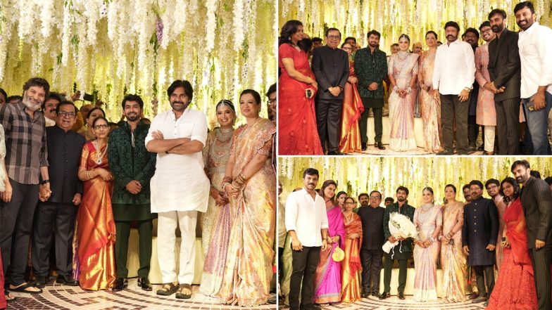 Pawan Kalyan, Ram Charan, Upasana Kamineni Konidela and Others Attend Brahmanandam Son’s Star-Studded Wedding Reception (View Pics)