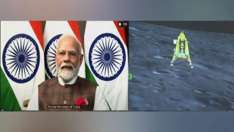 Chandrayaan 3 Lands on Moon: We Have Witnessed New Flight of New India, Says PM Narendra Modi on Successful Landing (Watch Video)