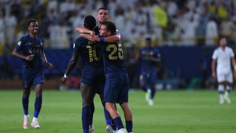 Cristiano Ronaldo Scores Brace As Al-Nassr Register 4-0 Victory Over 10-Man Al-Shabab in Saudi Pro League 2023–24 (Watch Goal Video Highlights)