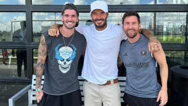 'Two World Champions' David Beckham Poses for a Picture With Inter Miami Star Lionel Messi and Rodrigo de Paul