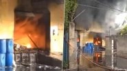 Delhi Fire: Massive Blaze Erupts at Chemical Factory in Alipur Area, Fire Tenders Present at Spot (Watch Video)
