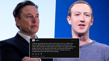 Elon Musk vs Mark Zuckerberg Cage Fight Update: Meta Founder Says X Owner Is Not 'Serious' About the Fight (See Post)