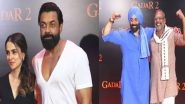 Gadar 2: Bobby Deol, Nana Patekar, Jackie Shroff and Other Celebs Attend Sunny Deol's Film Screening in Style (Watch Videos)
