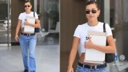 Hailey Bieber Spotted in White Crop Top and Low-Rise Jeans Amidst Pregnancy Rumours (View Pics)