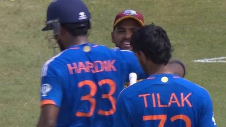 'Could Have Let the Kid Get to the Milestone' Fans Slam Hardik Pandya for ‘Denying’ Tilak Varma Half-Century in India vs West Indies 3rd T20I 2023