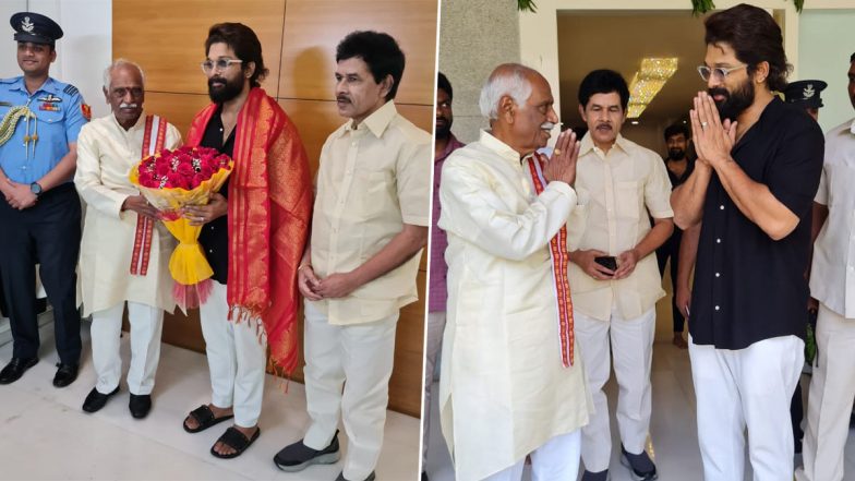 Haryana Governor Bandaru Dattatreya Meets Allu Arjun, Congratulates Pushpa Actor For Winning The National Award (View Pics)