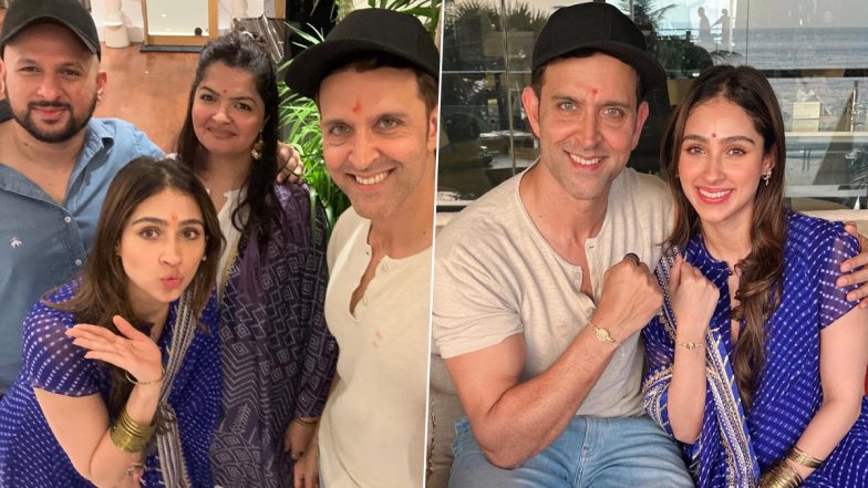 Raksha Bandhan 2023: Hrithik Roshan Does Aarti and Ties Rakhi on Pashmina Roshan's Wrist (View Pics)