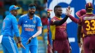 India vs West Indies 1st T20I 2023 Free Live Streaming Online on JioCinema and FanCode: Get Free Live TV Telecast of IND vs WI Cricket Match on DD Sports