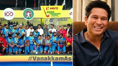 ‘Yet Another Shining Moment’ Sachin Tendulkar Congratulates Indian Hockey Team After Their Title Victory in Asian Champions Trophy 2023