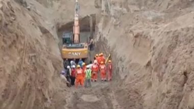 Punjab: Worker Continues To Remain Stuck in 70-Feet-Deep Pit in Jalandhar After Over 35 Hours; Rescue Operation Underway (Watch Video)