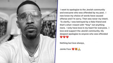 Jamie Foxx Issues Apology to the Jewish Community for Anti-Semitic Post, Says ‘I Only Have Love in My Heart for Everyone’