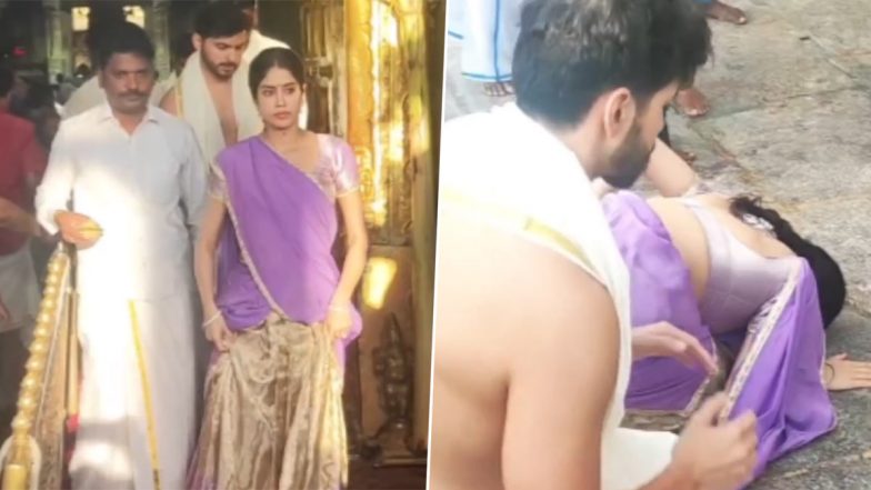 Janhvi Kapoor Visits Tirupati Temple With Rumoured Boyfriend Shikhar Pahariya (Watch Video)